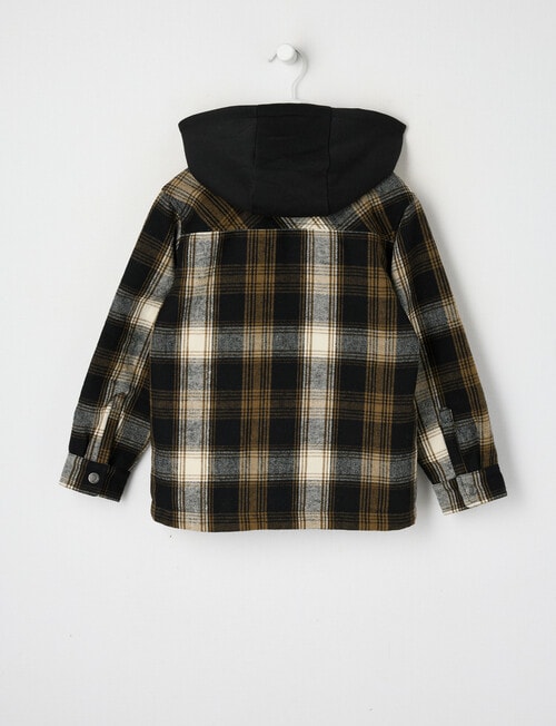 Mac & Ellie Check Shacket, Black product photo View 02 L