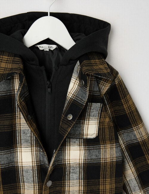 Mac & Ellie Check Shacket, Black product photo View 03 L