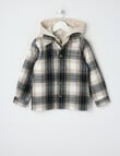 Mac & Ellie Check Shacket, Stone product photo