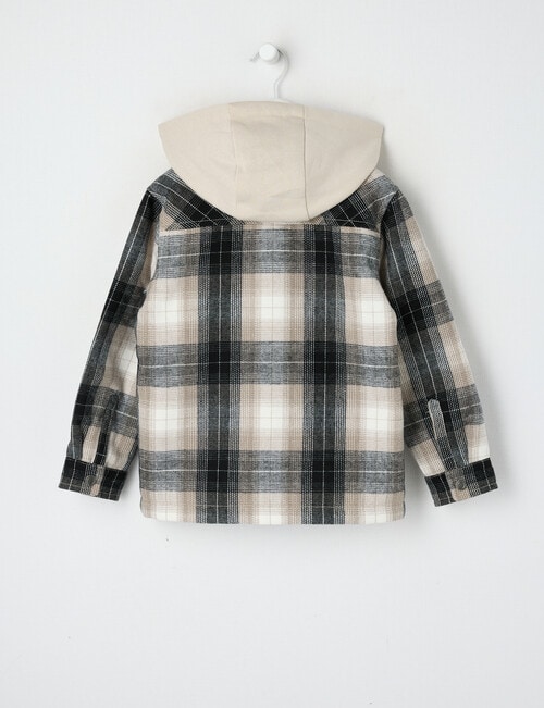 Mac & Ellie Check Shacket, Stone product photo View 02 L