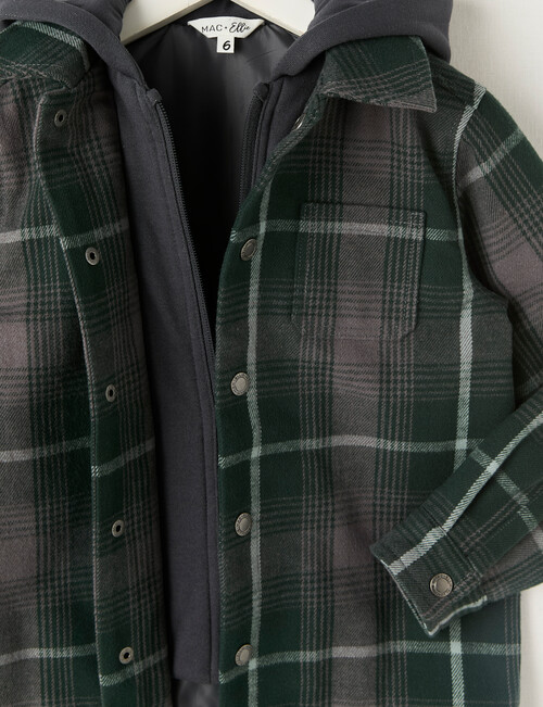 Mac & Ellie Check Shacket, Pine product photo View 03 L