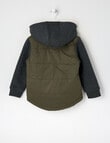 Mac & Ellie Knit Woven Puffer Jacket, Khaki product photo View 02 S