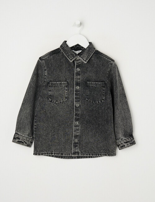 Mac & Ellie Long Sleeve Denim Shirt, Black product photo