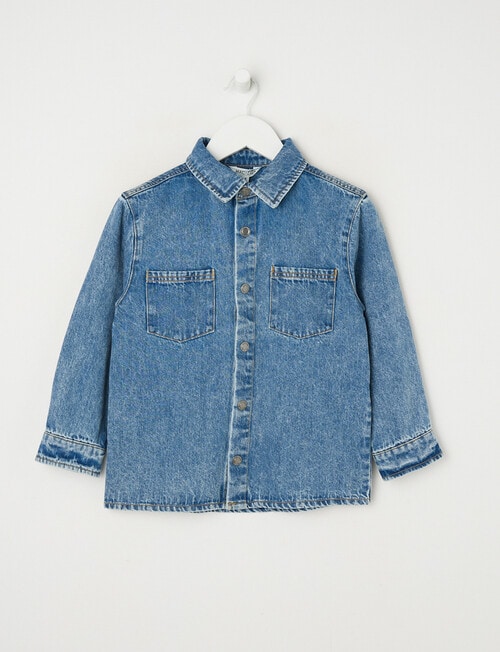 Mac & Ellie Long Sleeve Denim Shirt, Blue product photo