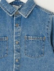 Mac & Ellie Long Sleeve Denim Shirt, Blue product photo View 02 S