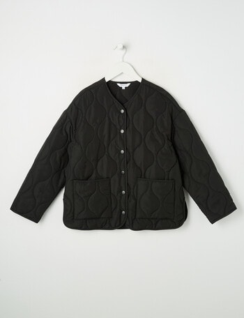 Switch Quilted Shacket, Black product photo