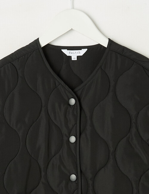 Switch Quilted Shacket, Black product photo View 02 L