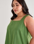 Studio Curve Linen Blend Swing Tank Top, Apple product photo View 04 S