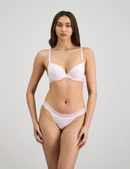 Bendon Stripe Elastic Push Up Bra, Festival Bloom, A-DD product photo View 04 L