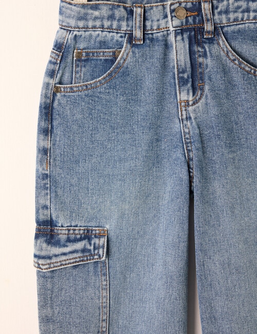 Mac & Ellie Baggy Cargo Jean, Blue product photo View 03 L