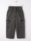 Mac & Ellie Baggy Cargo Jean, Black product photo
