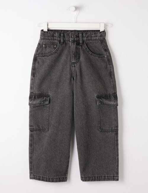 Mac & Ellie Baggy Cargo Jean, Black product photo