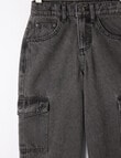 Mac & Ellie Baggy Cargo Jean, Black product photo View 03 S