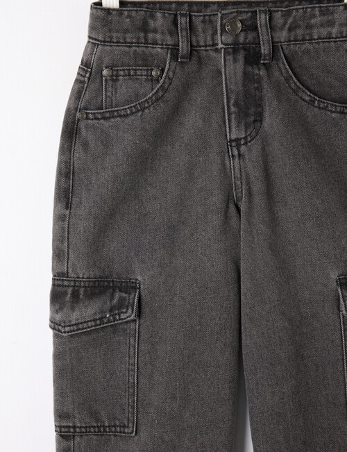 Mac & Ellie Baggy Cargo Jean, Black product photo View 03 L