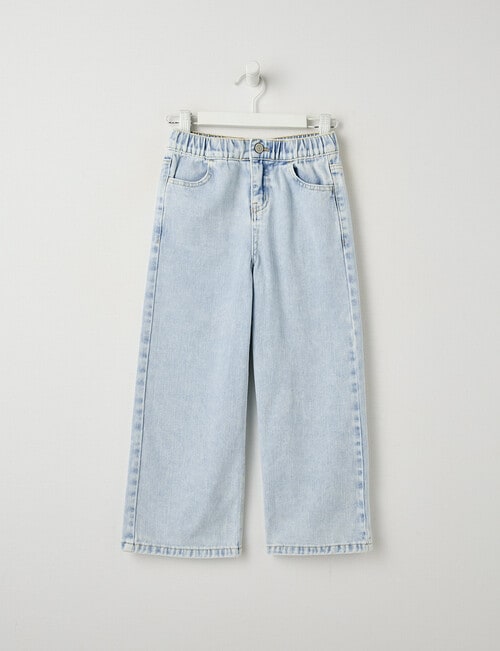 Mac & Ellie Wide Leg Elasticated Jean, Light Blue product photo