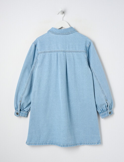 Switch Ava Long-Sleeve Denim Shirt Dress, Washed Blue product photo View 02 L