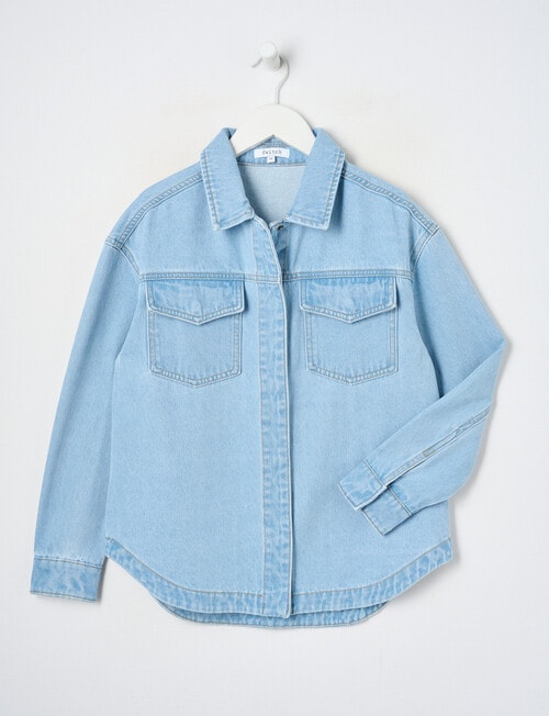 Switch Ava Denim Shacket, Washed Blue product photo