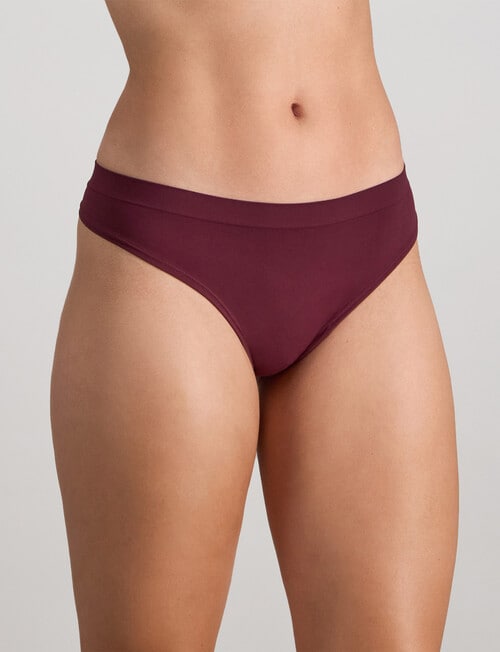 Bendon Seamless Soft Thong Brief, Fig product photo View 03 L