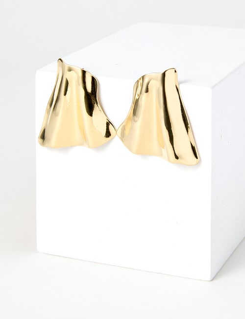 Whistle Accessories Sculptural Earrings, Gold Tone product photo