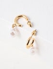 Whistle Accessories Faux Pearl Earrings, Gold Tone product photo View 03 S