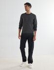 North South Merino Merino Jumper Crew Neck Stripe, Charcoal Marle product photo View 03 S