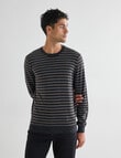 North South Merino Merino Jumper Crew Neck Stripe, Charcoal Marle product photo View 05 S