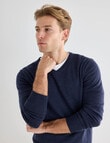 North South Merino Merino V-Neck Jumper, Navy Marle product photo