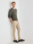North South Merino Merino V-Neck Jumper, Khaki Marle product photo View 03 S