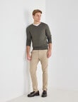 North South Merino Merino V-Neck Jumper, Khaki Marle product photo View 07 S