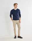 North South Merino Merino V-Neck Jumper, Navy Marle product photo View 07 S