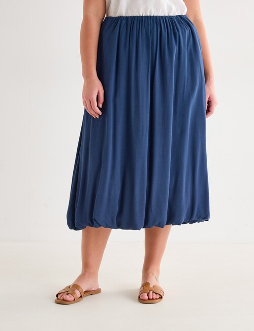Zest Bubble Hem Skirt, Navy product photo View 12 L