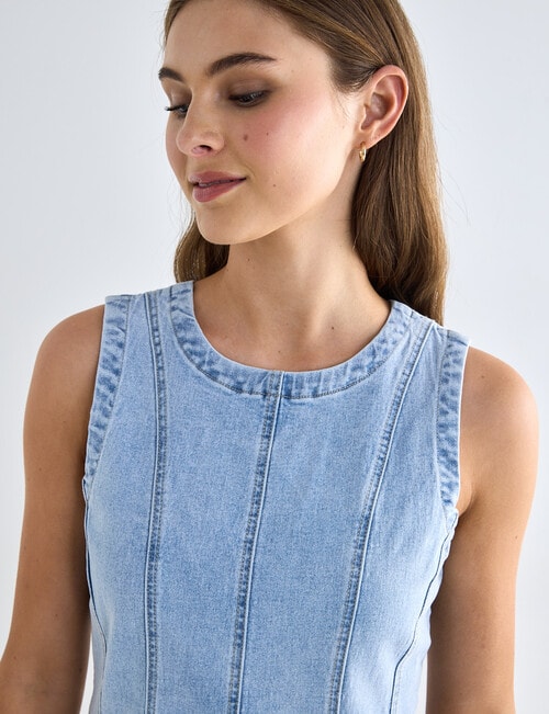 Denim Republic Mini Flare Dress, Light Wash product photo View 04 L