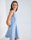 Denim Republic Mini Flare Dress, Light Wash product photo View 08 S