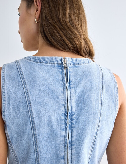 Denim Republic Mini Flare Dress, Light Wash product photo View 10 L