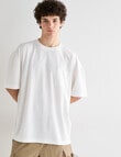 Tarnish Crew Neck Oversized Slub Tee, Optic White product photo