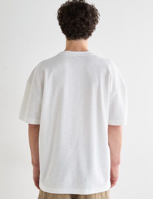 Tarnish Crew Neck Oversized Slub Tee, Optic White product photo View 02 L