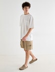 Tarnish Crew Neck Oversized Slub Tee, Optic White product photo View 03 S