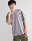 Tarnish Crew Neck Oversized Slub Tee, Faded Grey product photo