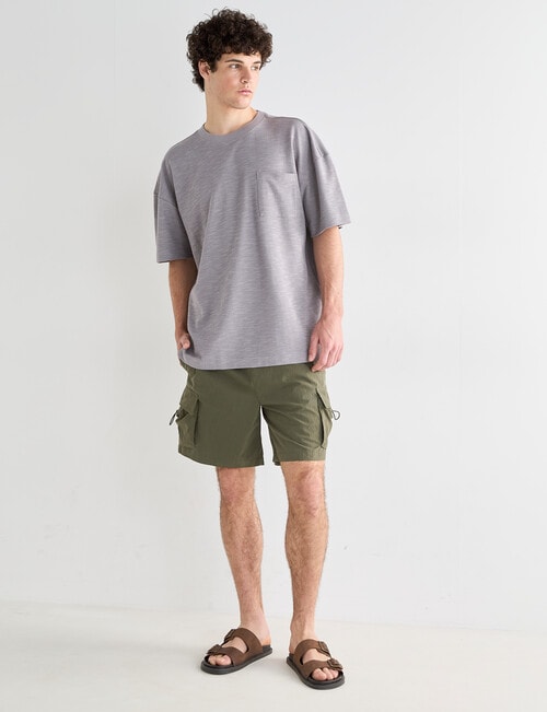 Tarnish Crew Neck Oversized Slub Tee, Faded Grey product photo View 03 L