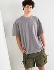 Tarnish Crew Neck Oversized Slub Tee, Faded Grey product photo View 05 S
