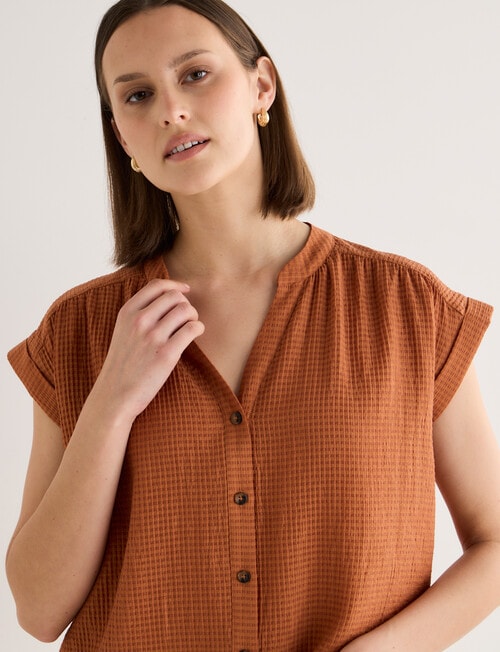 Jigsaw Arwen Textured Blouse, Bronze product photo