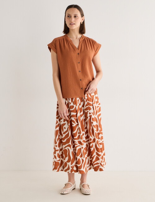 Jigsaw Arwen Textured Blouse, Bronze product photo View 03 L