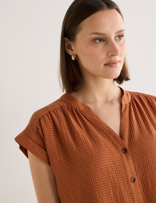 Jigsaw Arwen Textured Blouse, Bronze product photo View 04 L
