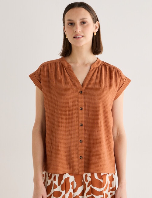 Jigsaw Arwen Textured Blouse, Bronze product photo View 05 L