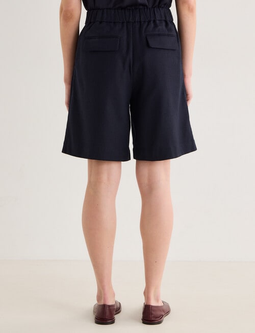 Jigsaw Francine Linen Blend Shorts, Navy product photo View 02 L