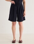 Jigsaw Francine Linen Blend Shorts, Navy product photo View 04 S