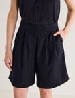 Jigsaw Francine Linen Blend Shorts, Navy product photo View 08 S