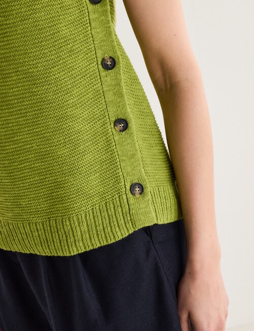 Jigsaw Sunniva Linen Blend Vest, Green product photo View 06 L
