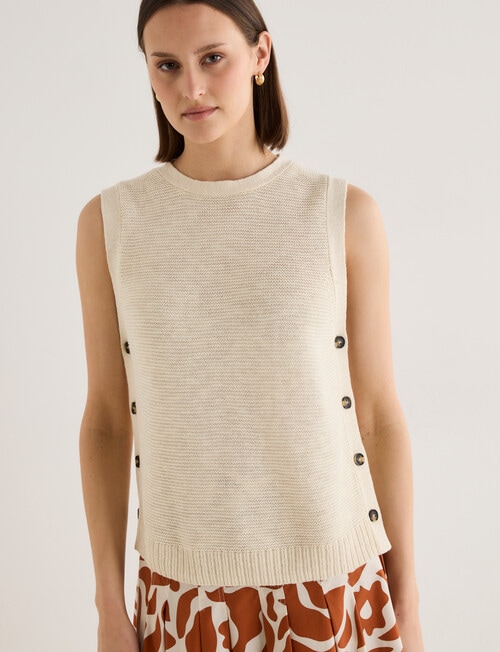 Jigsaw Sunniva Linen Blend Vest, Cream product photo View 04 L