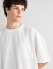 Tarnish Crew Neck Oversized Slub Tee, Optic White product photo View 04 S